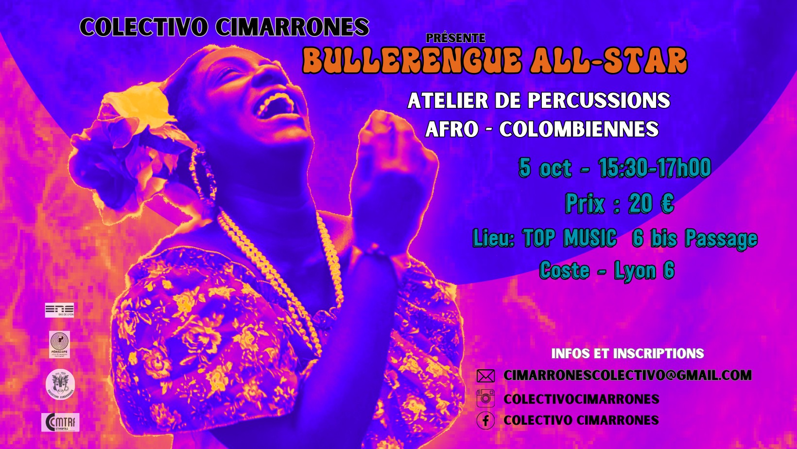 Jeudi 05/10 à 15h30 : Atelier percussions afro-colombiennes