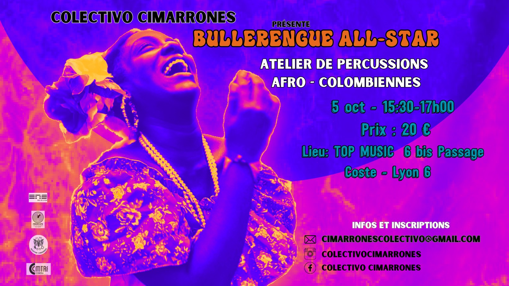Jeudi 05/10 à 15h30 : Atelier percussions afro-colombiennes