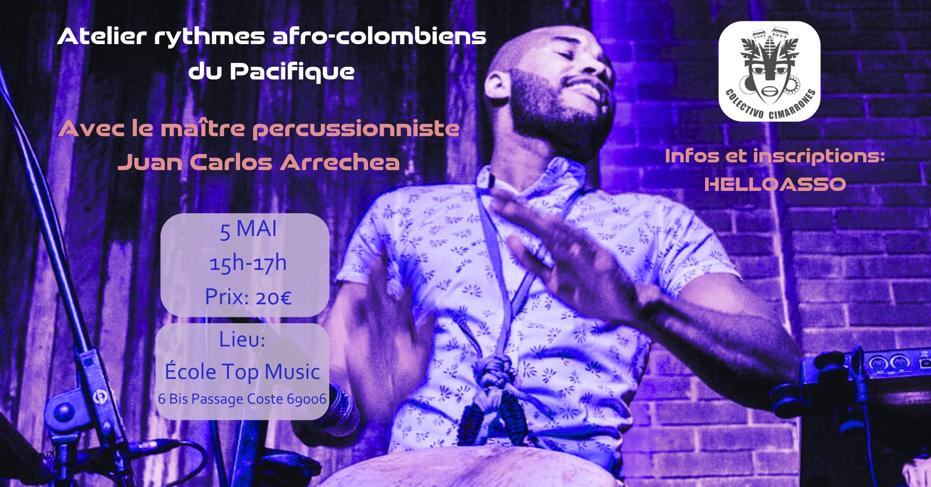 Dimanche 05/05 à 15h00 : Atelier percussions afro-colombiennes